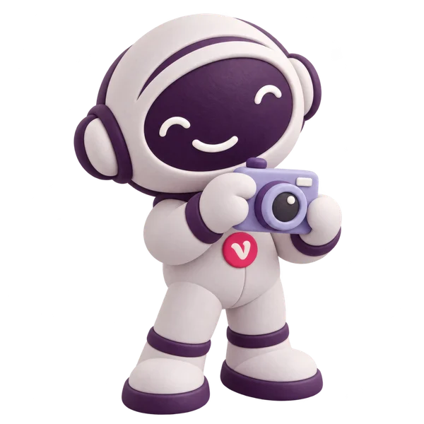 Vinny the Vouchernaut, taking photos